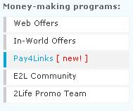 Menú esquerdo (Pay4Links)